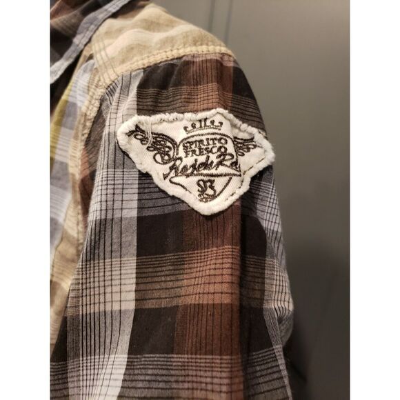 Projek Raw Men Size S Multicolor Shirt Button Up Short Sleeve‎ Plaid - Picture 3 of 5